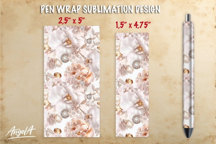 Bright flowers pen wrap sublimation, floral epoxy pen wrap