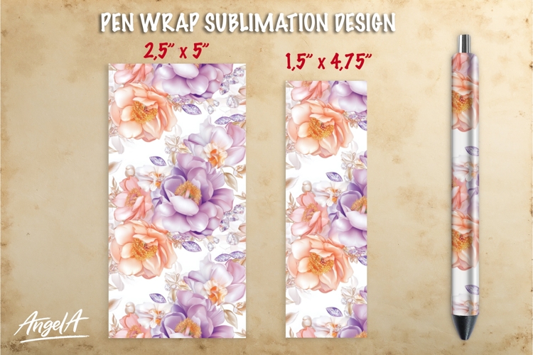 Summer flowers pen wrap sublimation, teacher pen wrap PNG