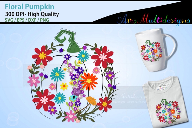 Floral Pumpkin SVG