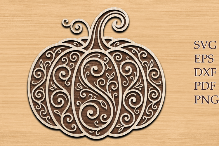 Floral Pumpkin Laser Cut SVG