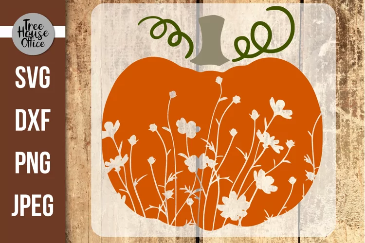 Pumpkin with Flowers, Floral Pumpkin SVG, Fall Pumpkin svg