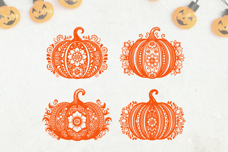 Floral Halloween Pumpkins SVG