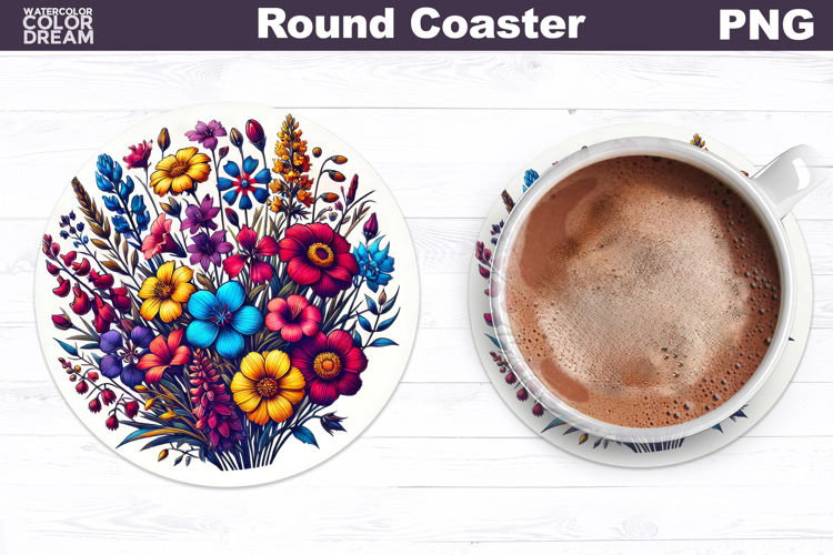 Wildflowers Round Coaster | Floral Coaster