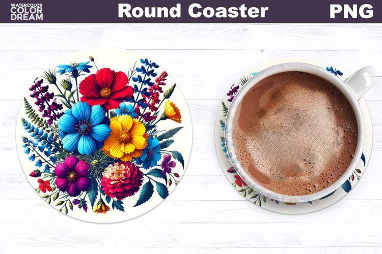 Wildflowers Round Coaster | Floral Coaster