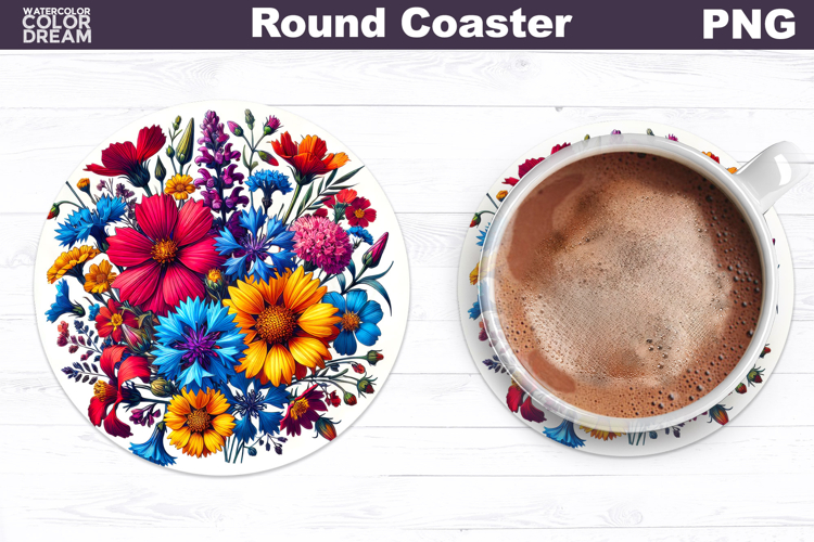 Wildflowers Round Coaster | Floral Coaster