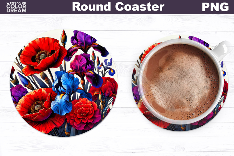 Wildflowers Round Coaster | Poppies Coaster