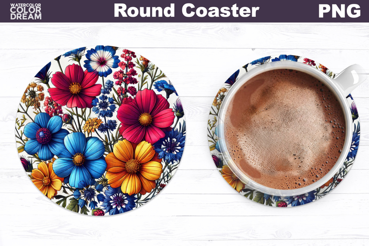 Wildflowers Round Coaster | Floral Coaster