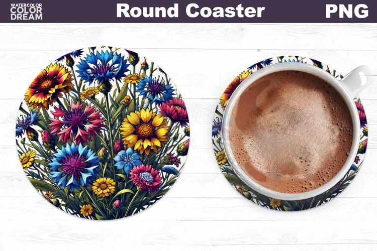 Wildflowers Round Coaster | Floral Coaster