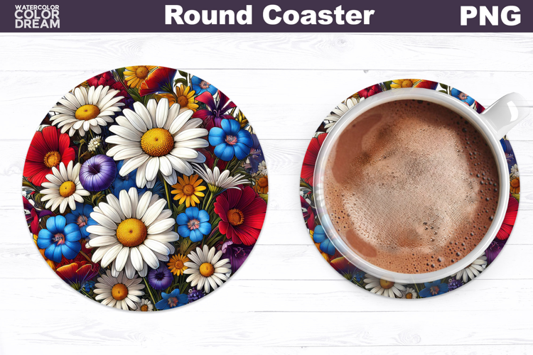 Wildflowers Round Coaster | Daisy Coaster