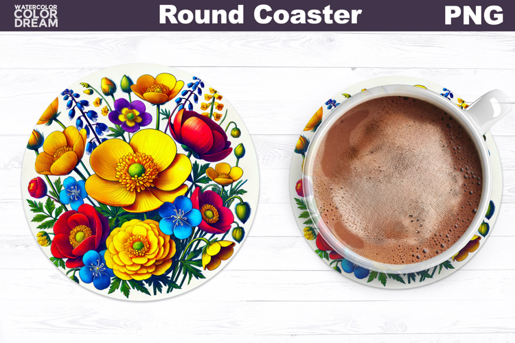 Wildflowers Round Coaster | Floral Coaster