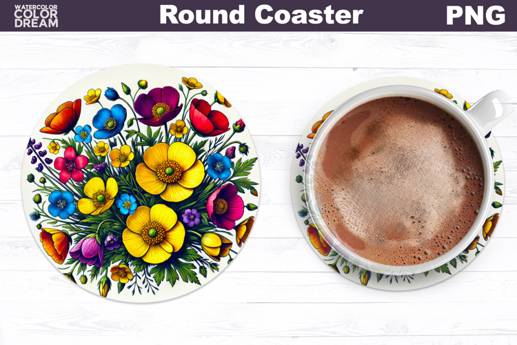 Wildflowers Round Coaster | Floral Coaster