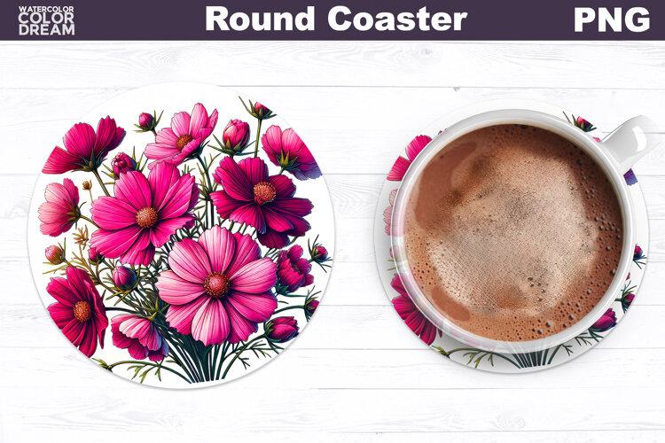 Wildflowers Round Coaster | Floral Coaster example image 1