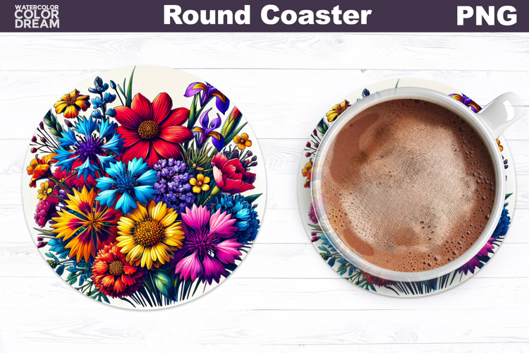 Wildflowers Round Coaster | Floral Coaster