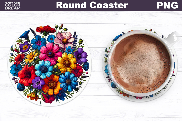 Wildflowers Round Coaster | Floral Coaster