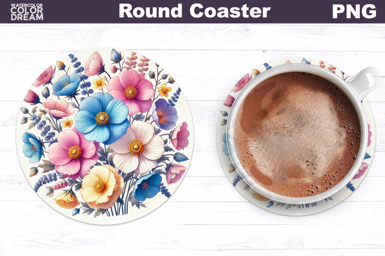 Wildflowers Round Coaster | Pastel Floral Coaster