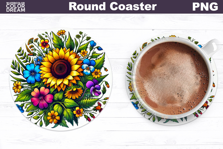 Sunflower Round Coaster | Wildflowers Coaster