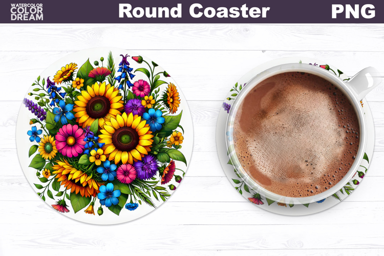 Sunflower Round Coaster | Wildflowers Coaster