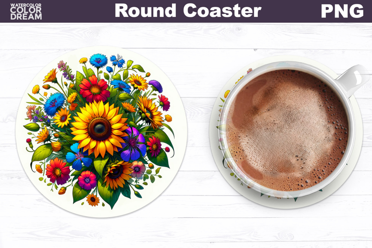 Sunflower Round Coaster | Wildflowers Coaster