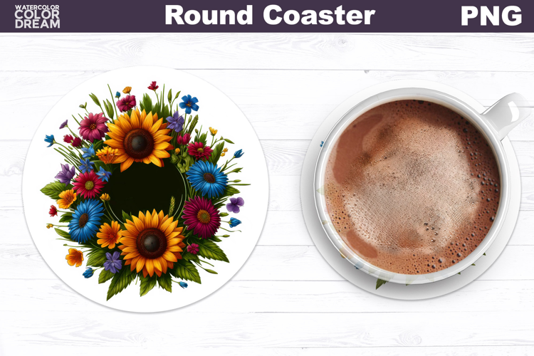 Sunflower Round Coaster | Wildflowers Coaster