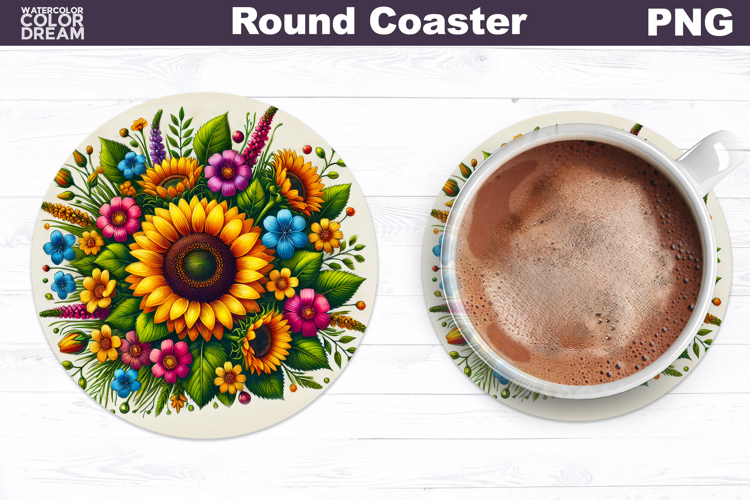 Sunflower Round Coaster | Wildflowers Coaster