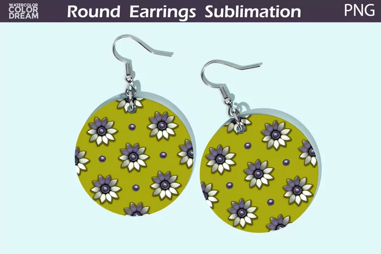 Flowers Round Earrings | Floral Round Earrings
