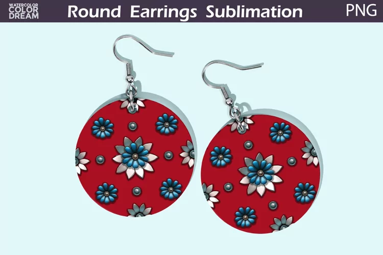 Flowers Round Earrings | Floral Round Earrings