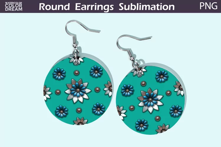 Flowers Round Earrings | Floral Round Earrings