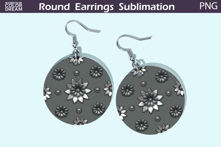 Flowers Round Earrings | Floral Round Earrings example image 1