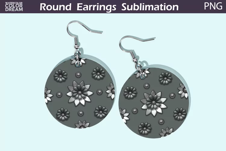 Flowers Round Earrings | Floral Round Earrings