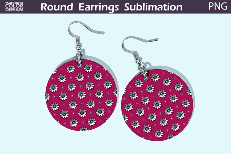 Flowers Round Earrings | Floral Round Earrings example image 1