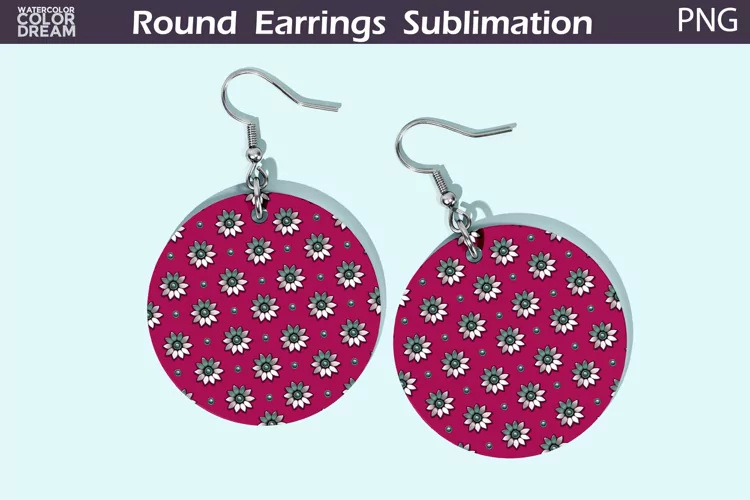Flowers Round Earrings | Floral Round Earrings