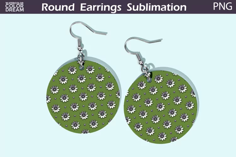 Flowers Round Earrings | Floral Round Earrings