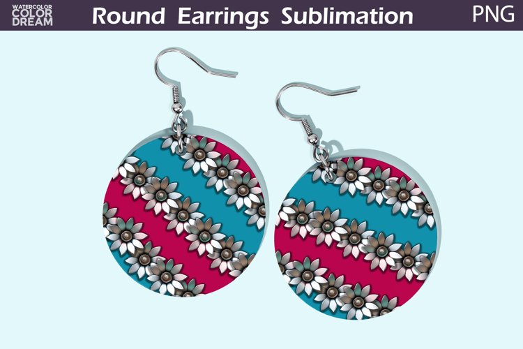 Flowers Round Earrings | Floral Round Earrings example image 1