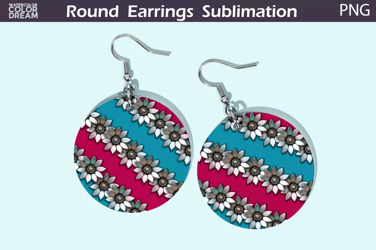 Flowers Round Earrings | Floral Round Earrings