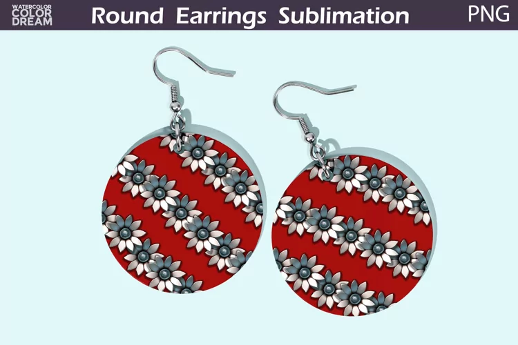 Flowers Round Earrings | Floral Round Earrings
