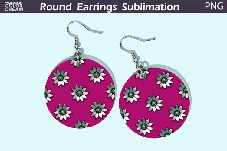 Flowers Round Earrings | Floral Round Earrings