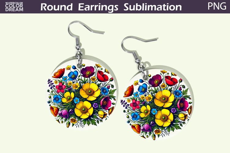 Wildflowers Round Earrings | Daisy Flowers Earrings