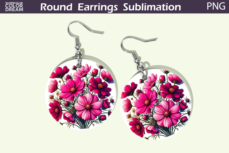 Wildflowers Round Earrings | Daisy Flowers Earrings