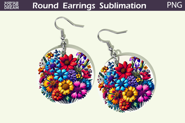 Wildflowers Round Earrings | Daisy Flowers Earrings