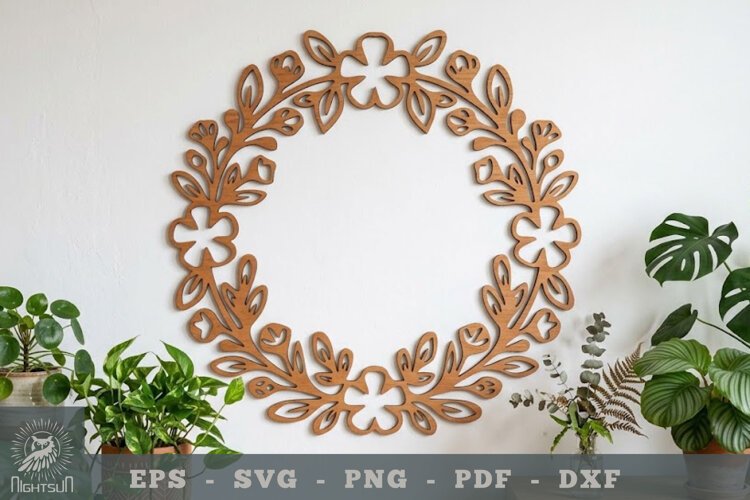 Floral Round Lasercut Wall Decor 3 example image 1