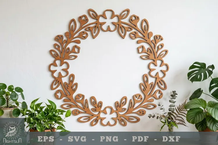 Floral Round Lasercut Wall Decor 3