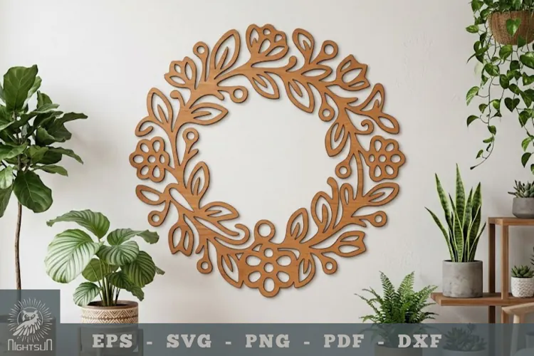 Floral Round Lasercut Wall Decor 4