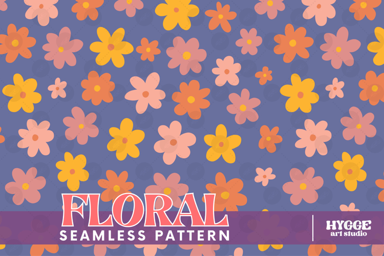 Retro Flowers Seamless Pattern Floral Png Sublimation Daisy