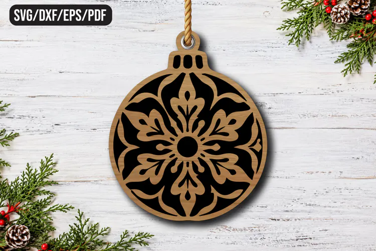 Floral Snowflake Laser Cut Design