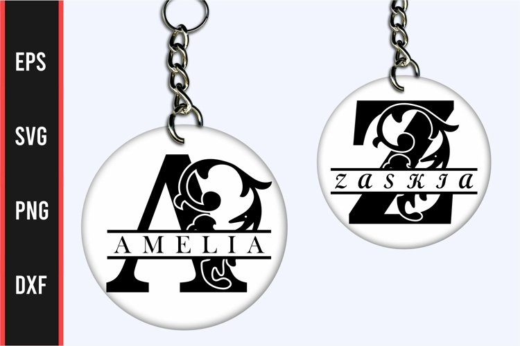 Floral Split Monogram Svg Image 6