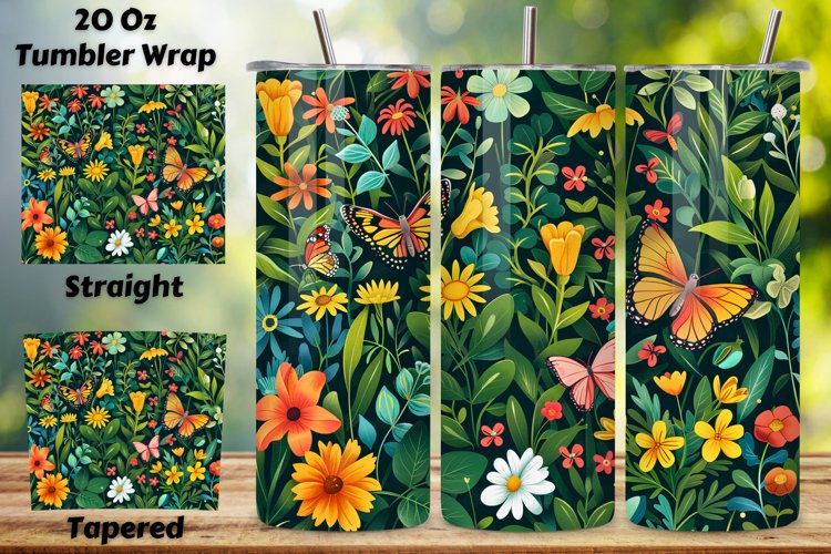 Spring floral, Seamless pattern, 3D landscape, Tumbler art, Spring blooms, Floral wrap, Garden sleeve, Blossom design, DIY wrap, Vibrant flowers, Botanical art, Sleeve design, Spring garden, Nature tumbler, Wrap DIY, Blossoming art, Spring sleeve, Floral 