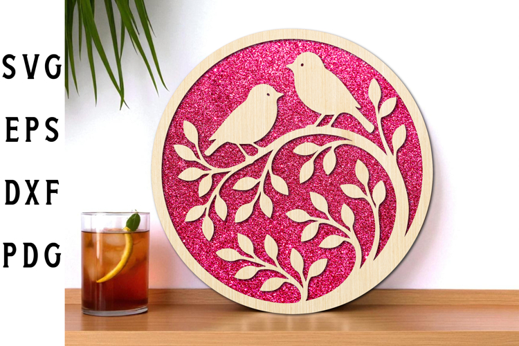 Floral Spring Birds Laser Cut File