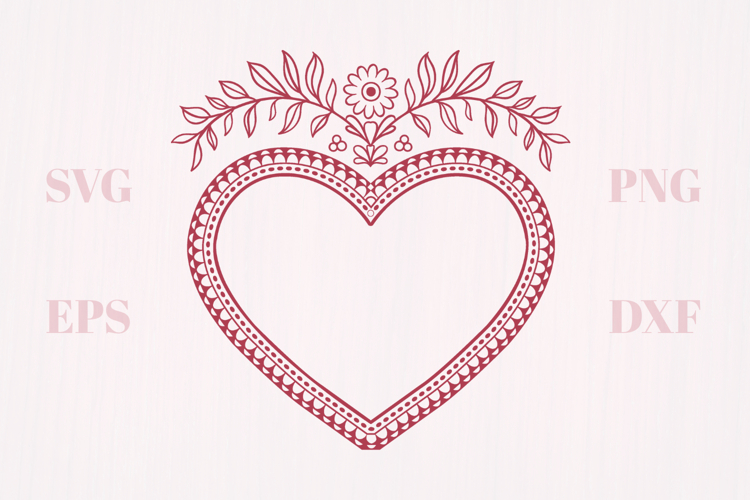 Floral ornament vintage heart