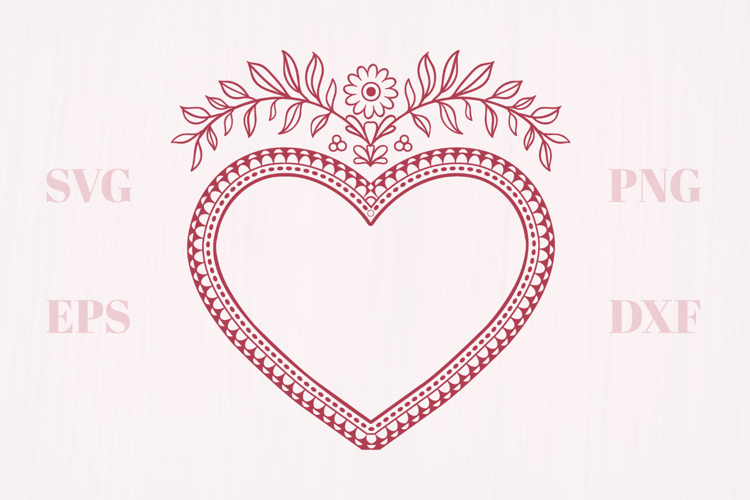 Floral ornament vintage heart