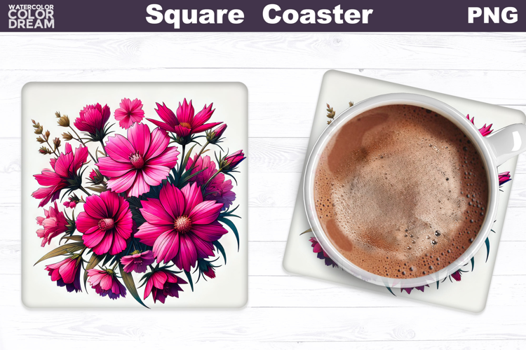 Wildflowers Square Coaster | Flowers Square Coaster
